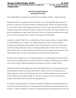 2015 01.06 Health Matters Hydrogen Peroxide