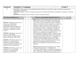 Standard 1 Standard 1: Language Grade 7