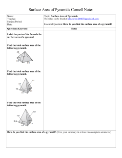 Surface Area of Pyramids Cornell Notes
