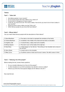 Tattoos student worksheet