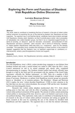 Exploring the Form and Function of Dissident Irish Republican