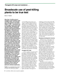 Broadscale use of pest-killing plants to be true test