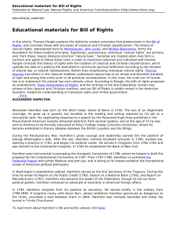 Educational materials for Bill of Rights