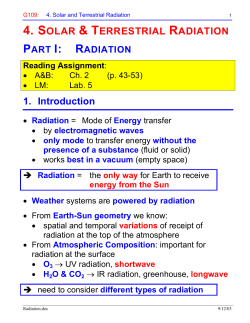 4. Solar and Terrestrial Radiation