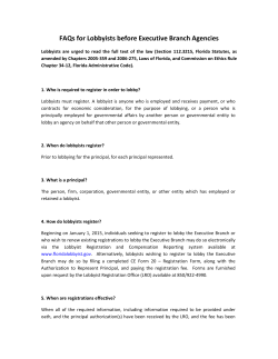 FAQs for Lobbyists before Executive Branch Agencies