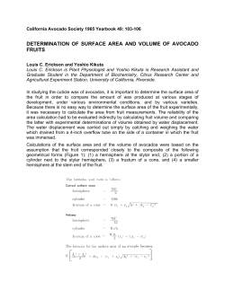 Determination of Surface Area and Volume of Avocado Fruits