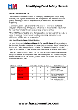 Identifying Food Safety Hazards www.haccpmentor.com