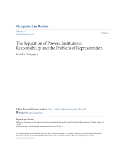 The Separation of Powers, Institutional Responsibility, and the