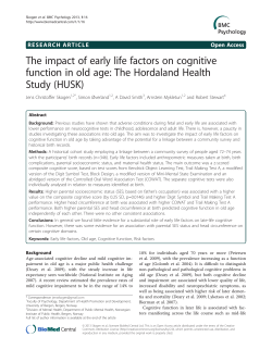 The impact of early life factors on cognitive function in old age: The
