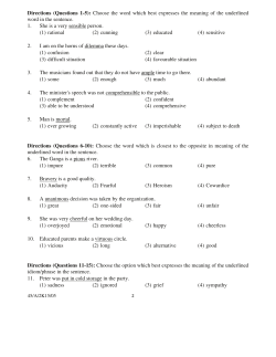 Directions (Questions 1-5) - UPES