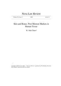 Skin and Bones: Post-Mortem Markets in Human Tissue