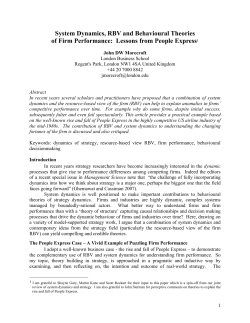 System Dynamics, RBV and Behavioural Theories of Firm