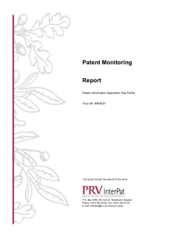 Patent Monitoring Report