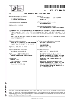METHOD FOR RECOVERING AT LEAST ONE METALLIC