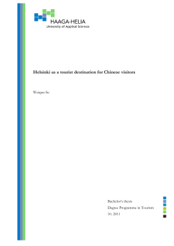 Helsinki as a tourist destination for Chinese visitors