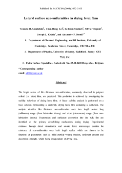 Lateral surface non-uniformities in drying latex
