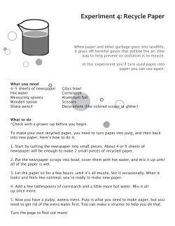 Experiment 4: Recycle Paper