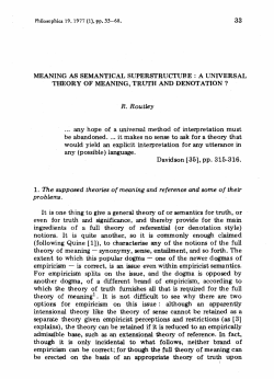 Meaning as semantical superstructure