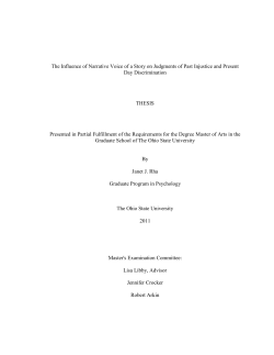 The Influence of Narrative Voice of a Story on Judgments of Past