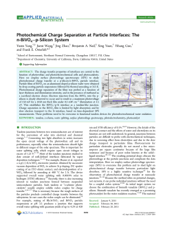 Photochemical Charge Separation at Particle Interfaces: The n
