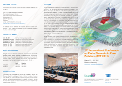 16th International Conference on Finite Elements in Flow Problems