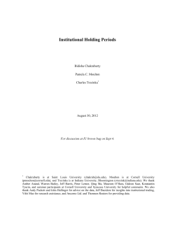 Institutional Holding Periods