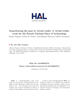 Experiencing the past in virtual reality A virtual reality - Hal-SHS