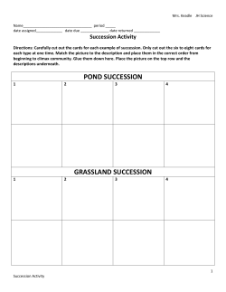 POND SUCCESSION GRASSLAND SUCCESSION