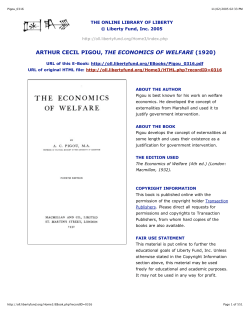 arthur cecil pigou, the economics of welfare (1920)