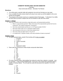 CHEMISTRY REVIEW SHEET SECOND