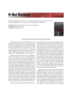 A Root and Branch Criticism of Mao Zedong`s Leadership - H-Net