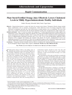 Atherosclerosis and Lipoproteins - Arteriosclerosis, Thrombosis, and