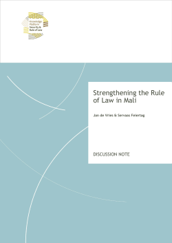 Strengthening the Rule of Law in Mali