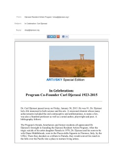 In Celebration: Program Co-Founder Carl Djerassi 1923-2015
