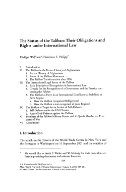 The Status of the Taliban: Their Obligations and Rights under