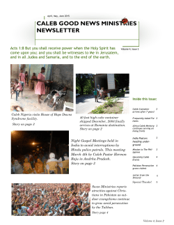 2nd Qtr 2015 - Caleb Good News Ministries
