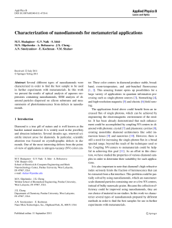 Characterization of nanodiamonds for metamaterial applications