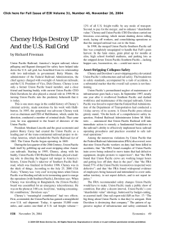 Cheney Helps Destroy Union Pacific and the U.S. Rail Grid