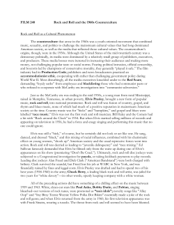 FILM 240 Rock and Roll and the 1960s