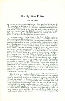 The Byronic Hero - Digital Commons @ Butler University