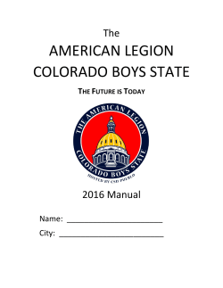 AMERICAN LEGION COLORADO BOYS STATE