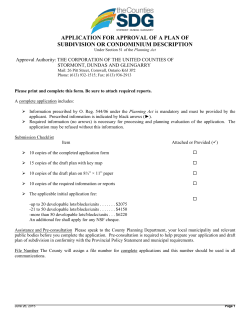 Subdivision and Condominium Application Form