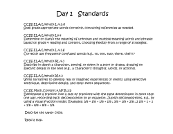 Day 1 Standards