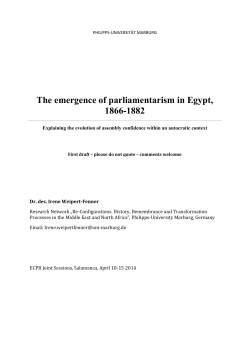 The emergence of parliamentarism in Egypt, 1866-1882