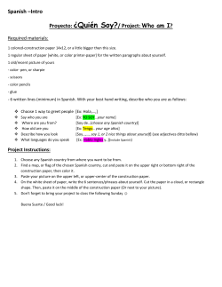 Spanish &ndash;Intro Proyecto: &iquest;Qui&eacute;n Soy?/ Project: Who