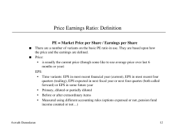 Price Earnings Ratio: Definition