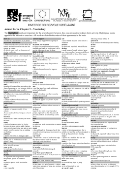 Animal Farm, Chapter 5 &ndash; vocabulary