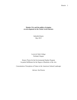 Henrie 1 Masdar City and the politics of utopian eco