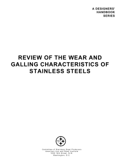 review of the wear and galling characteristics of
