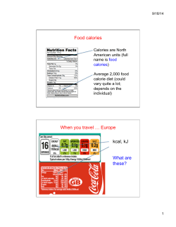 Food calories When you travel &hellip; Europe kcal, kJ What are these?